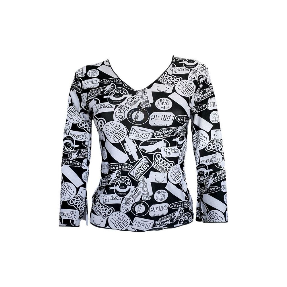 euro vintage all-over graphic top